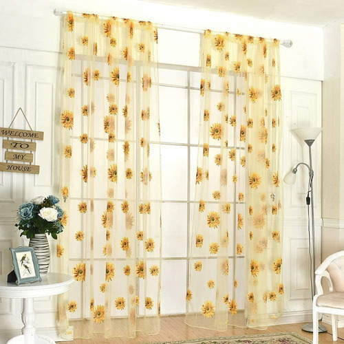 Cortinas De Girasol, Decoración De Cocina, Cortinas Tr...