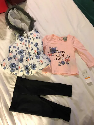 Conjunto Bebe Nena Calvin Klein Original Usa Talle 12 Meses