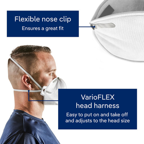 Máscaras Dräger X-plore 1750 C N95 20 Respiradores Niosh Talle
