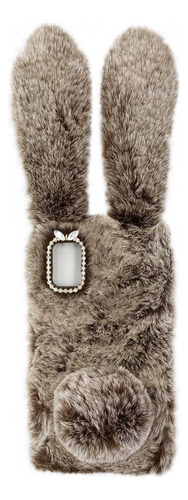 Funda De Teléfono Con Diseño De Conejo De Felpa, Compatible Con El Invierno, Cálida Y Cálida