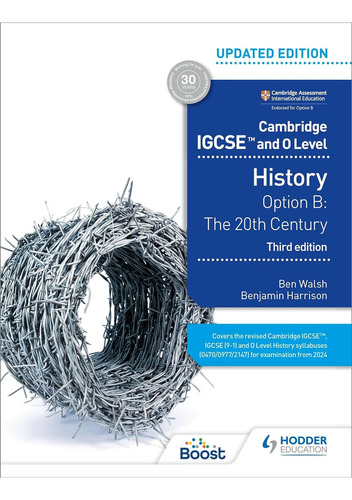 Cambridge Igcse And O Level History - Option B  *3rd Edition*, De Walsh, Ben & Harrison,benjamin. Editorial Hodder Education, Tapa Blanda En Inglés, 2022