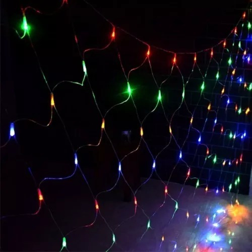 Luces Malla Led Navidad Multicolor Exteriores 4mt X 40cm