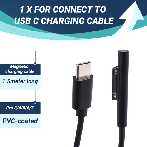 Cable De Carga Para Surface Connect A Usb C Compatible Con S