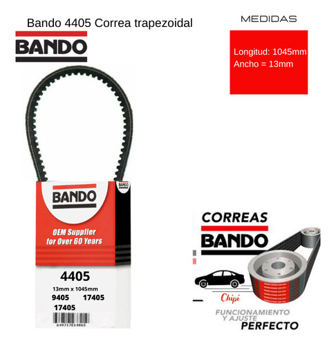 Correa Aire Acond Hino Sg3320 6.5l L6 6485cc 396ci 1993 1997