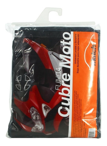 Imagen 3 de 6 de Funda Cubre Moto Universal Grande Lavable Negro Ajustable