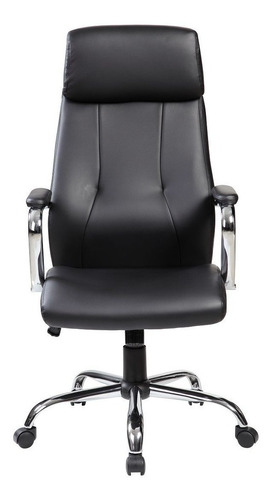 Cadeira de escritório Pelegrin PEL-9027  preta com estofado de couro sintético