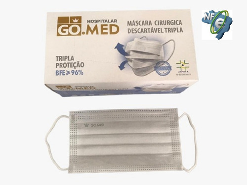 Imagem 2 de 5 de Máscara Hospitalar Tripla C/elástico Profissional Com 100un