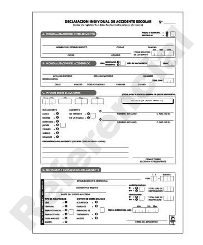 Libro Declaracion Accidente Escolar 5°copia Autocopiad Buho