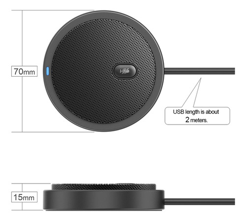 Micrófono De Condensador Omnidireccional Usb Para Autobús De