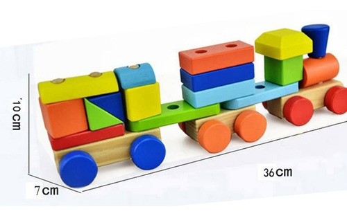 Imagen 2 de 8 de Acool Tren De Arrastre Madera Ensarte Didactico Ac7621