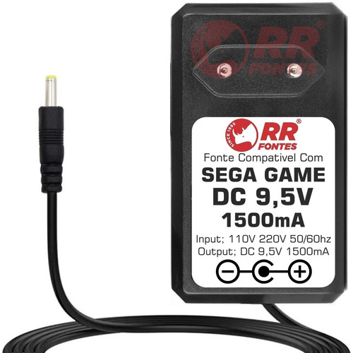 Fonte Dc 9,5v Para Video Game Console Sega Cdx