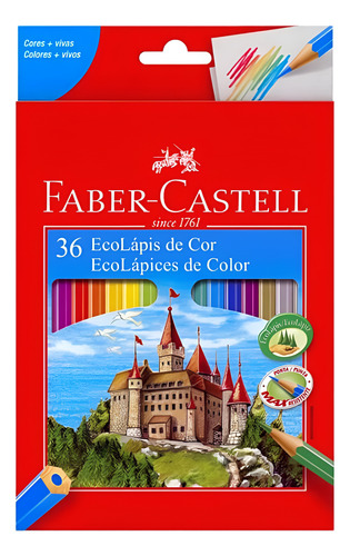 Lapices Escolares De 36 Colores + Sacapunta Faber Castell
