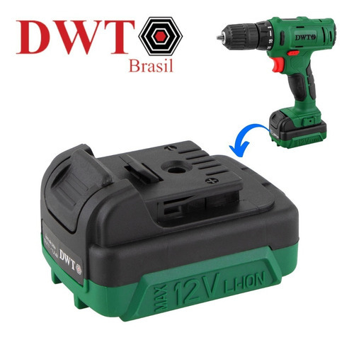 Bateria Dwt P/ Parafusadeira 12v, Para Pfd120 Cor Verde 12