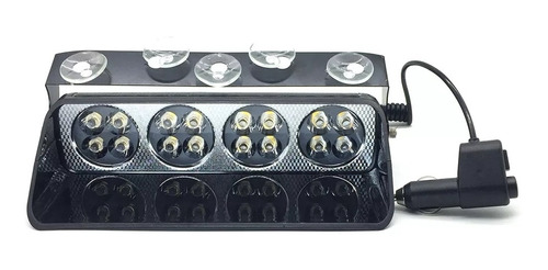 Luz Led Policial 16 Led Multifunción Conexión A Cigarrera