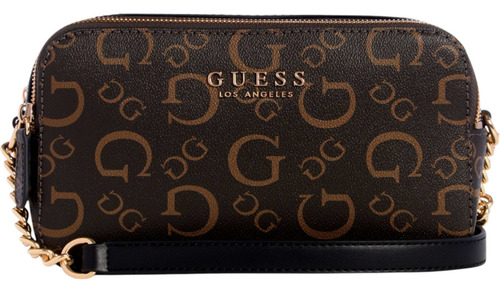 Bolsa Guess Factory Hg947912-nat Acabado de los herrajes Níquel Color Marrón oscuro Correa de hombro Marrón oscuro Diseño de la tela Lisa