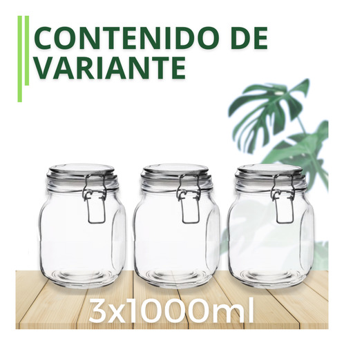 Tarro Hermetico Tapa Frasco Vidrio 500-1500ml Pack Mayoreo