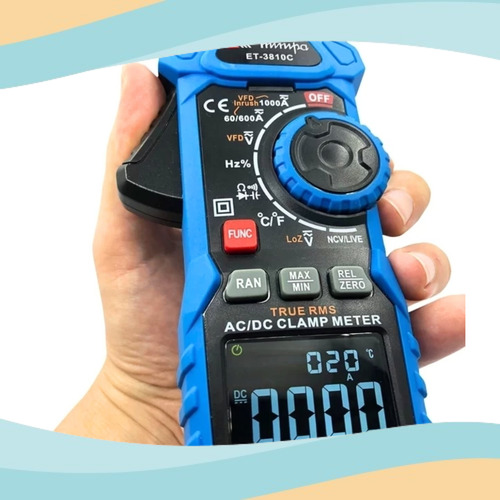 Alicate Amperímetro Digital Cat Iv 600v Et-3810c Minipa