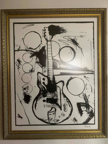 Poster Serigrafía Veras Guitar, B&w De Tim Armstrong Rancid