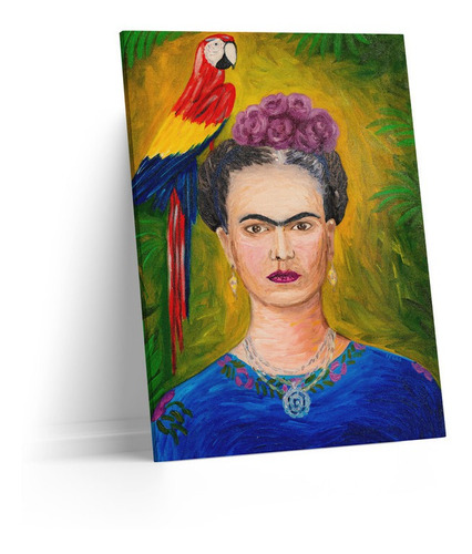 Cuadro Lienzo Canvas 45x60cm Frida Khalo Autoretrato Cotorro