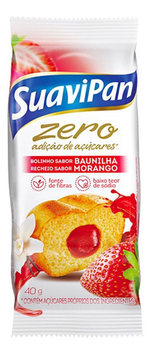 Mini Bolo Zero de Morango Suavipan 40g