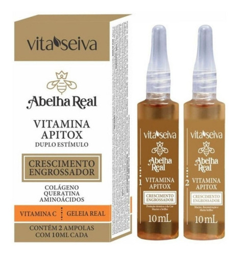 Imagem 2 de 4 de Kit 3unidades Apitox Abelha Real 20ml Vita Seiva