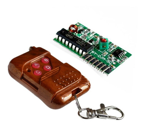 Kit Rf Ask Con Control Remoto Llavero 4 Canales