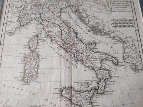 Mapa Italia Antigua 1809 Sicilia Sardina Corsica 