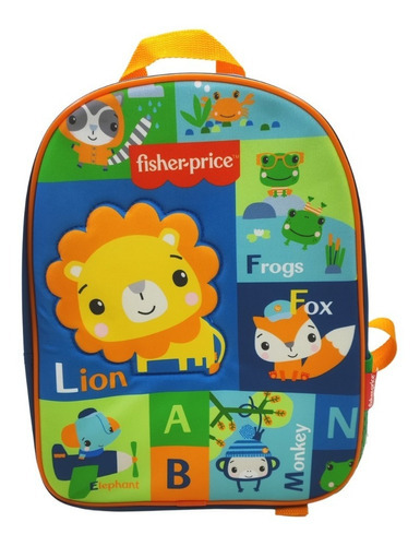 Mochila Fisher Price Jardin 12 PuLG Animales Transportes Ed Color Azul 41212