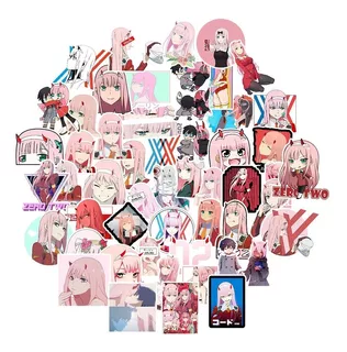 50 Stickers Adhesivo Darling In The Franxx Zero Two 002 Hiro