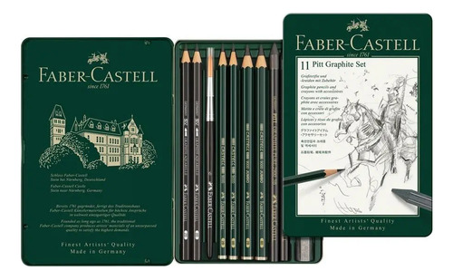 Lápices De Grafito Mate Faber Castell Pitt Estuche C/11 Pzas