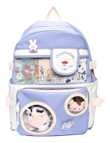 Mochila Kawaii Con Bonitos Accesorios De Alfiler Y Colgante