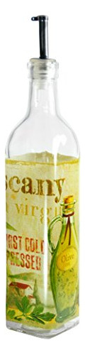 Oliva Vidrio Aceite Vinagre Cruet 16 Oz Multicoloras