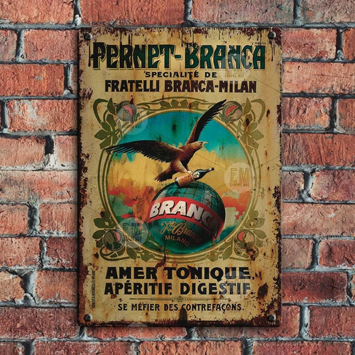 Cartel Retro Fernet Branca Art 24 30x40cm X1