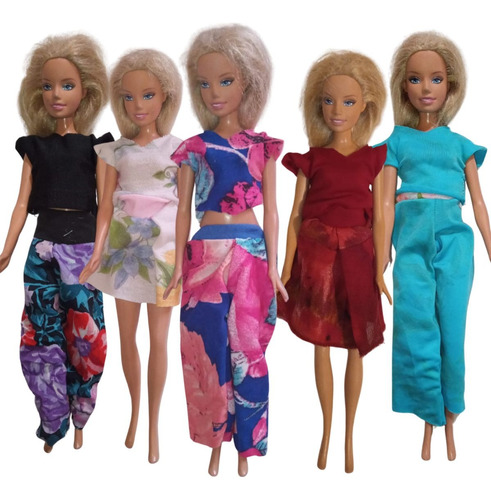 Ropa Para Barbie X10 Unid. Conjuntos Mas 4 Accesorios