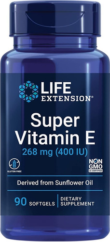 Life Extension Super Vitamina E (90 Softgels)  Hecho En Usa