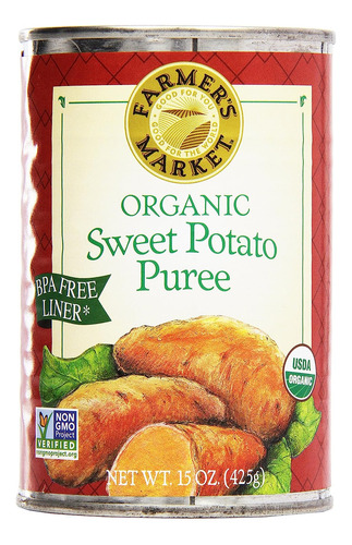 Farmer 's Market Sweet Purés  -de Patata Orgánica 15 Oz