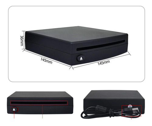 Reproductor De Dvd Externo De Automóvil Universal Enchufe Y