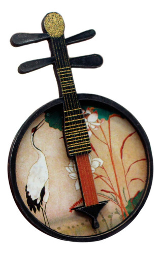 Casa De Muñecas En Miniatura Con Instrumento Musical Yueqin
