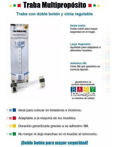 Imagen 7 de 7 de Traba Multipropósito X 3 Unidades Baby Innovation Promo