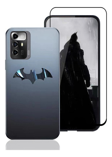 Funda Matte Para Zte Blade V40 Smart Con Vidrio Mica Y Logo