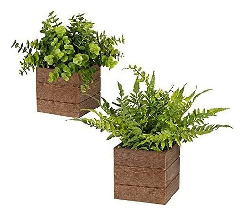 Vlorart Pequeñas Plantas Falsas, Paquete De 2 Mini Mace