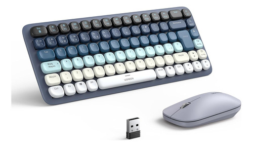 Teclado Y Mouse Inalámbrico Ugreen Fun+ Azul Bt Usb-c 4000dp