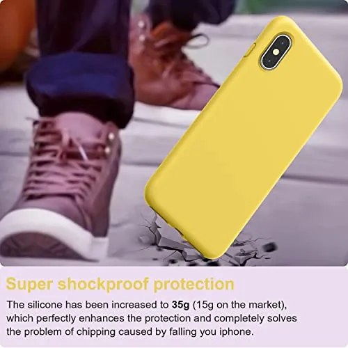 Funda Para iPhone XS Max Amarillo Delgada Silicon Liquido