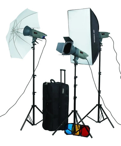 Imagen 3 de 8 de Kit 3x Flash Estudio 300w Visico Emisor Control Potencia 801