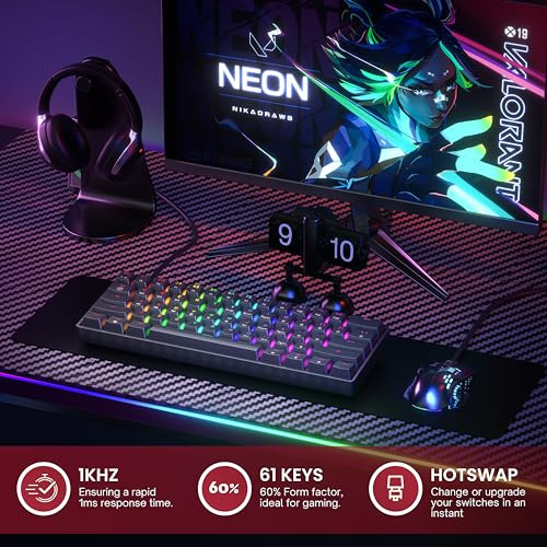 Pack Teclado Mecnico Gaming Programable De 61 Teclas Rgb