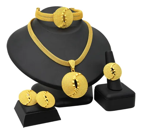 (d) Juego De Collar, Aretes, Anillos Y Brazaletes De Dubái C