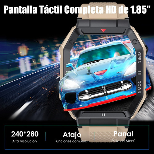 Smartwatch Táctico De 1.85 In Con Bluetooth Y Rastreador