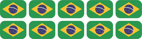 Kit 10un Adesivo Refletivo Bandeira Brasil Placa Carro Moto