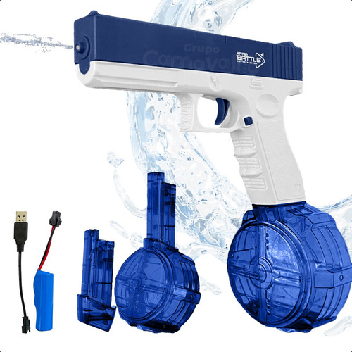 Pistola Automática Agua Azul Alberca Lanzador Recargable