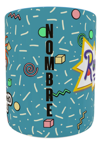 Taza Personalizadas Con Nombre Cerámica 325 Ml 11oz Premium Azul Acero Aventuras En Pañales Carlitos